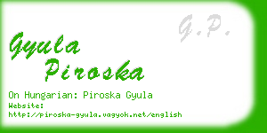 gyula piroska business card